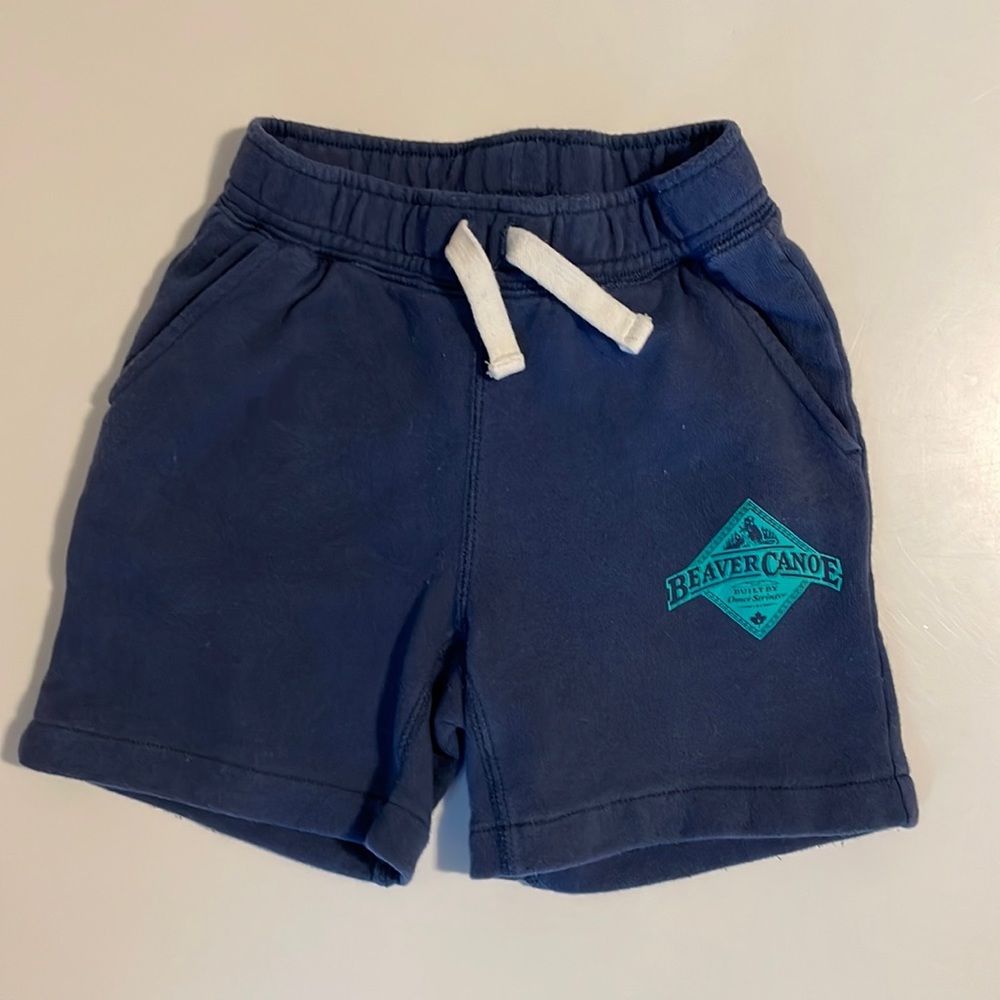 Beaver Canoe - Toddler Boys 3T - Blue Sweatshort w/ Teal Logo
